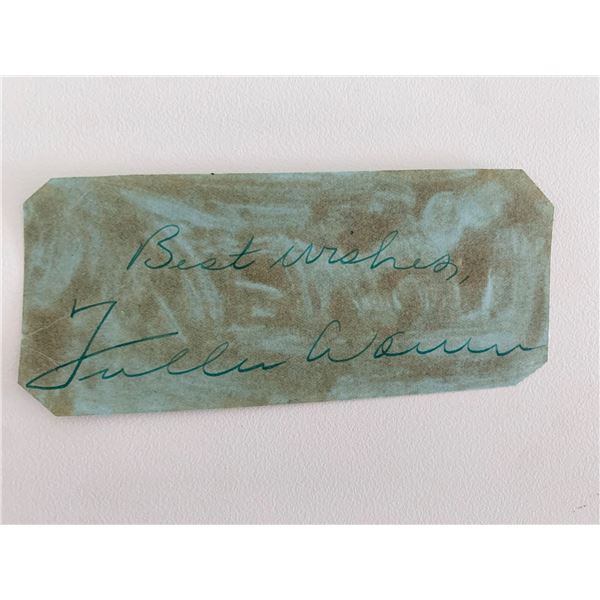 Florida Governor Fuller Warren original signature