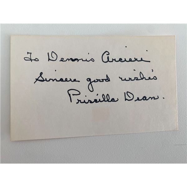 Actress Priscilla Dean original signature