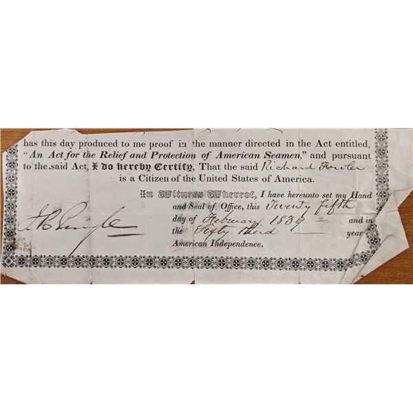 Richard Fowler Signed Citizenship Slip