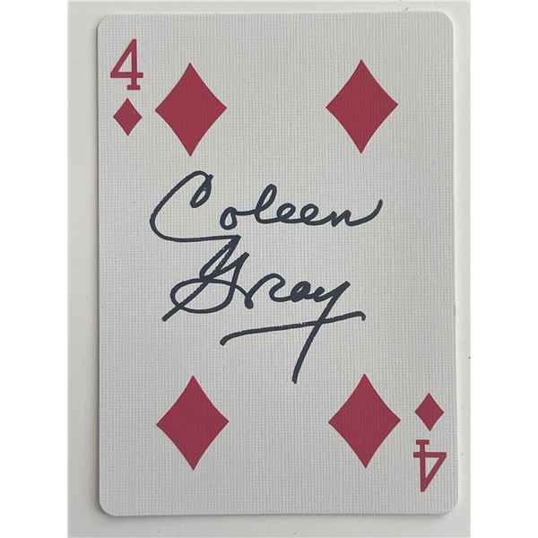 Actress Coleen Gray signed playing card