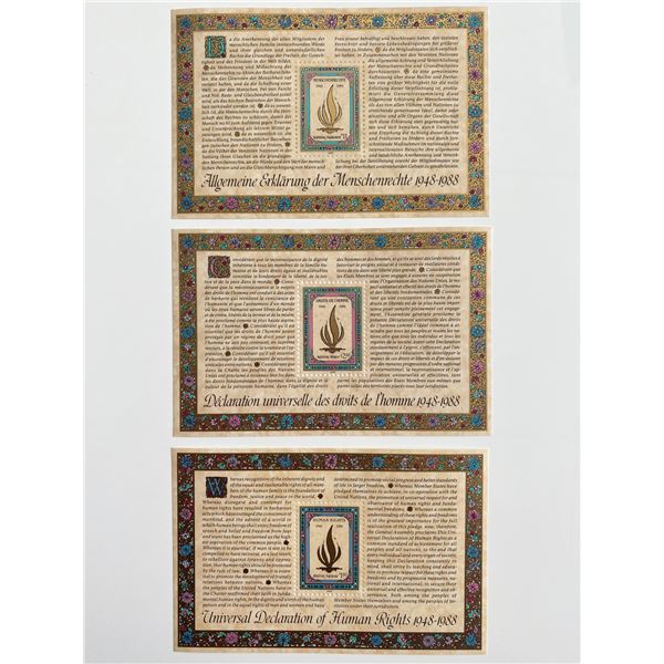 1988 United Nations set of 3 stamps