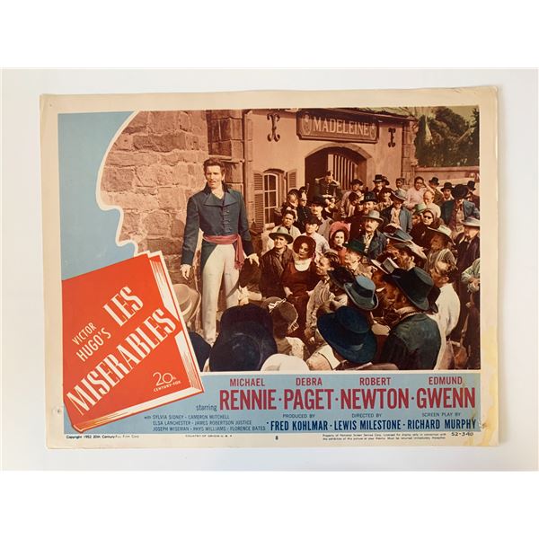 Les Misérables original 1952 vintage lobby card