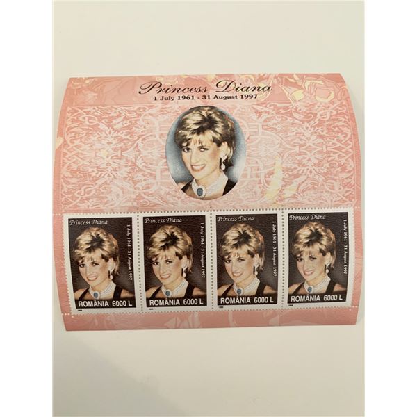 Romania Princess Diana commemorative stamp set