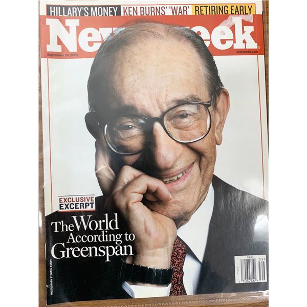 Newsweek Magazine 2007 FED Chairman Alan Issue