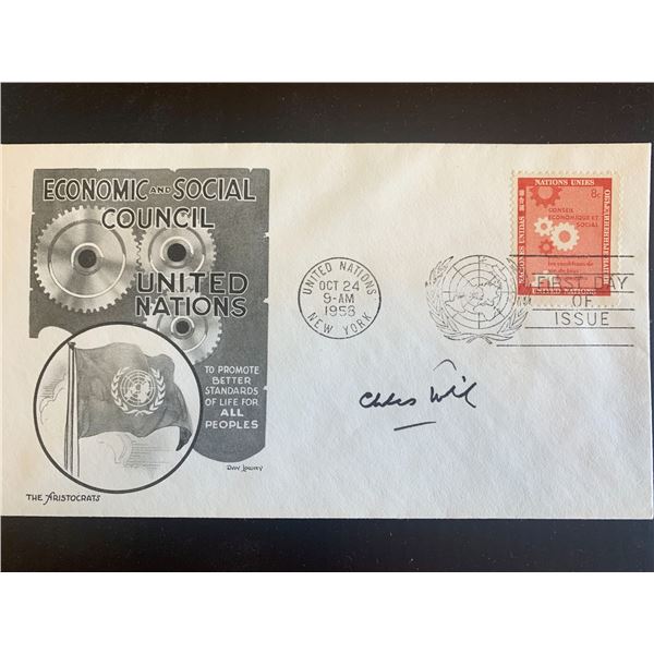 Charles Malik signed first day cover