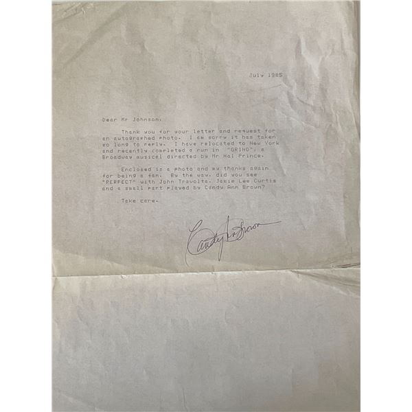 Candy Ann Brown signed letter
