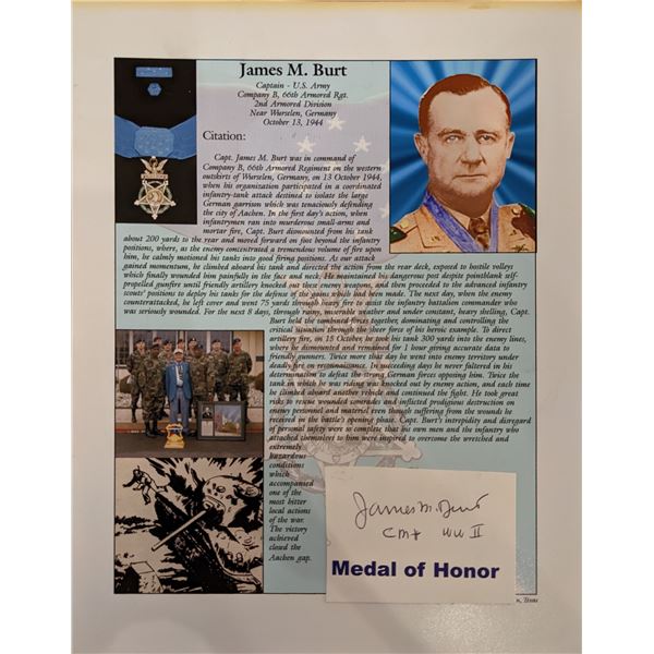 WW2 James M. Burt Signed Bio Page