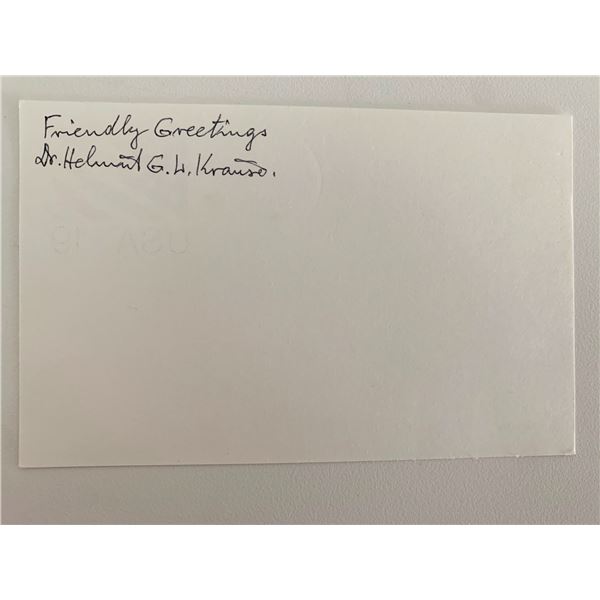 Rocket Scientist Dr. Helmut Krause original signature