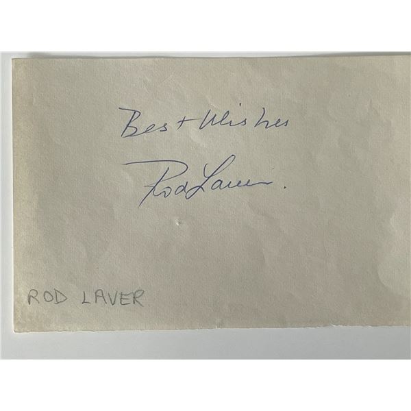 Tennis player Rod Laver autograph note