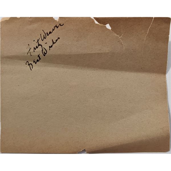 Fritz Weaver original signature