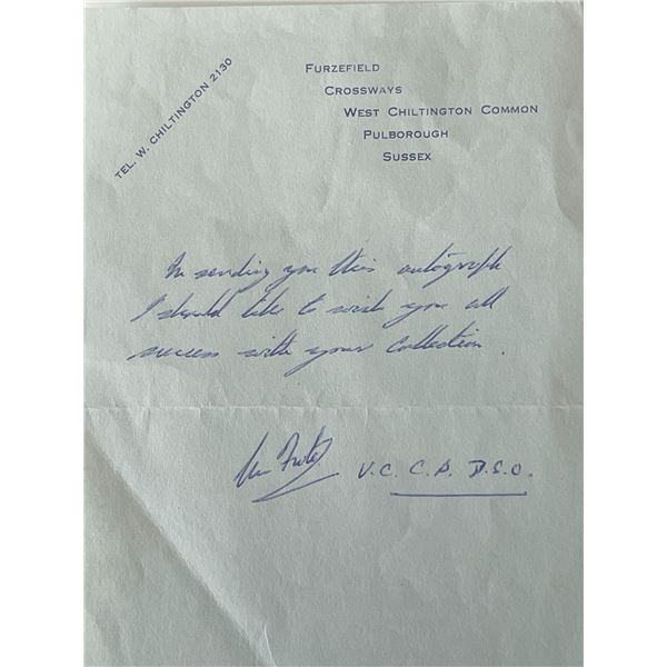 British military Ian Frazier signed note