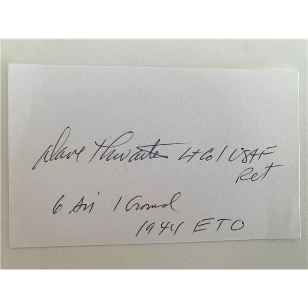 USAF Flying Ace David Thwaites original signature