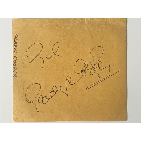 Actress Gladys Cooper autograph note