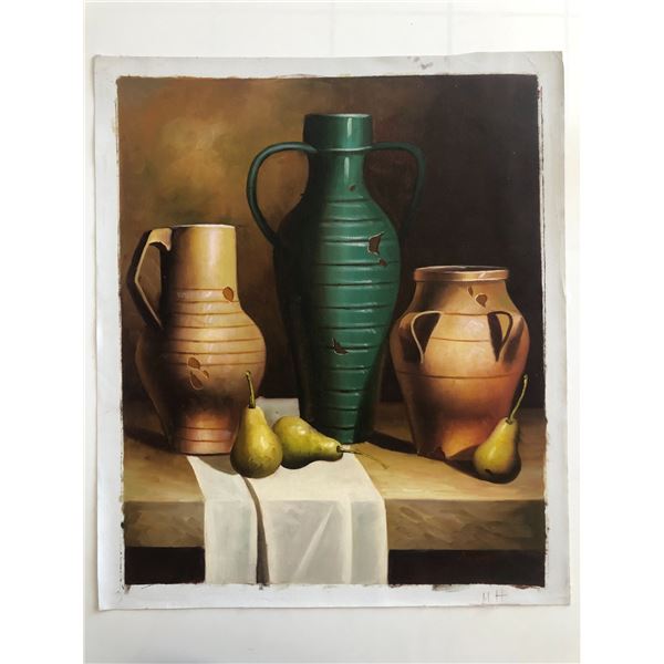 Vases and Pears Still Life original painting on canvas