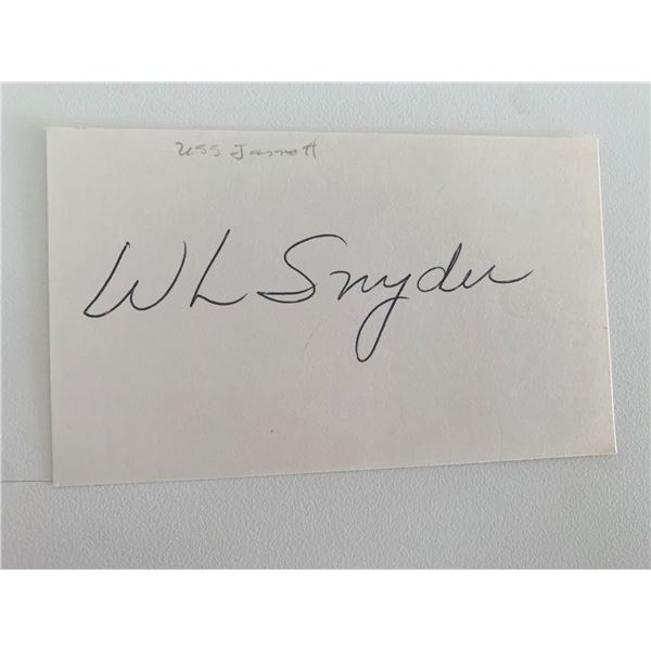 WL Snyder original signature