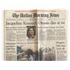 Image 1 : The Dallas Morning News Death of Jacqueline Onassis Kennedy Original Vintage Newspaper