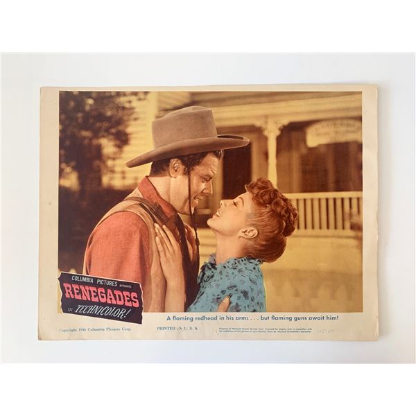 Renegades original 1946 vintage lobby card