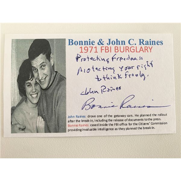 John and Bonnie Raines original signatures