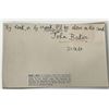 Image 1 : Actor John Baker autograph note