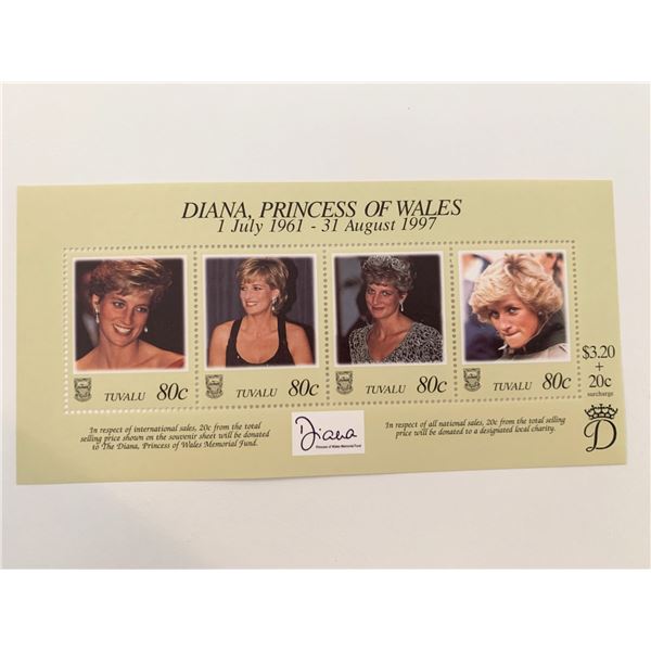 Tuvalu Diana Princess of Wales commemorative stamp set