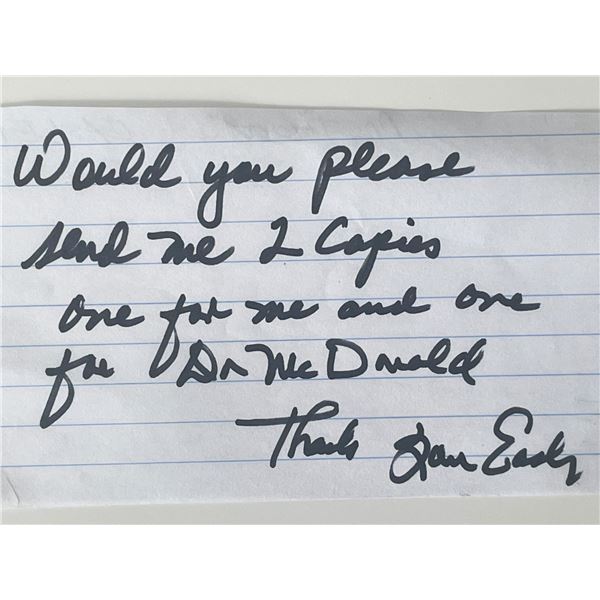 Dr Thomas Gasley signed note