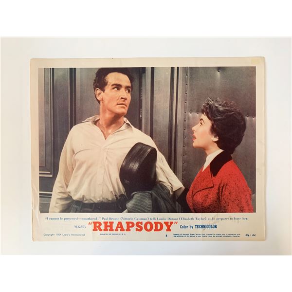 Rhapsody original 1954 vintage lobby card