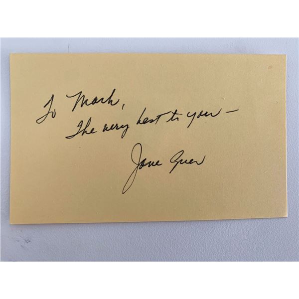 Actress Jane Greer original signature