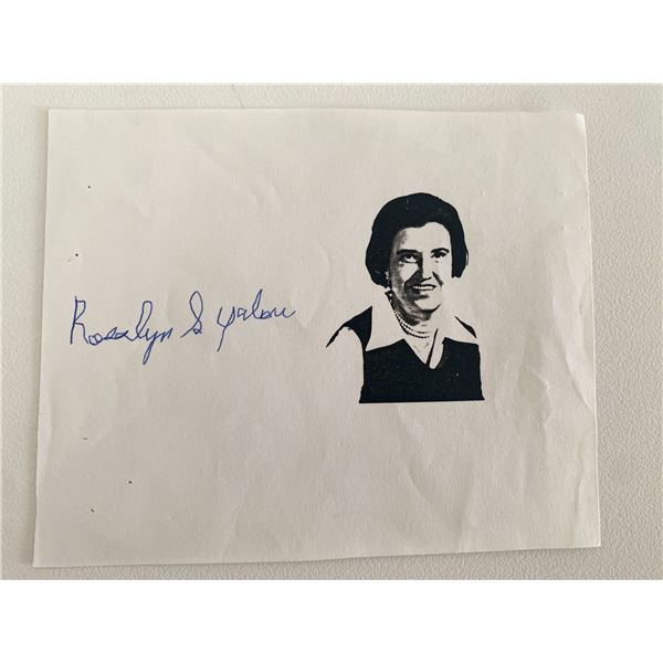 Nobel Prize winner Rosalyn S. Yalow original signature
