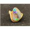 Image 1 : 18K LADIES RING SET WITH BOULDER OPAL AND DIAMONDS (6G)