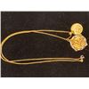 Image 1 : 18K CHAIN (26") WITH 10K PENDANT AND UK HALF GOLD SOVEREIGN PENDANT (14.8G)