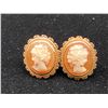 Image 2 : 9K LADIES RING SET WITH SHELL CAMEO & PAIR OF 14K EARRINGS SET WITH SHELL CAMEOS