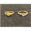 Image 1 : 10K LADIES RING SET WITH BLUE STONE & 14K LADIES RING SET WITH GREEN DOUBLET (4.5G)