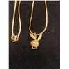 Image 4 : 18K CHAIN (18") WITH 14K STAR OF DAVID PENDANT AND 10K CHAIN (15") WITH 10K PLAYBOY PENDANT (5.9G)