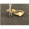 Image 1 : 10K LADIES RING SET WITH HEMATITE AND 10K LADIES RING SET WITH PEARL AND DIAMONDS (5.5G)
