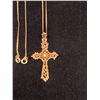 Image 2 : 10K CHAIN (28") WITH 10K CROSS PENDANT SET WITH DIAMOND AND 10K CHAIN (24") WITH 18K CROSS