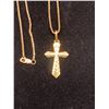 Image 3 : 10K CHAIN (28") WITH 10K CROSS PENDANT SET WITH DIAMOND AND 10K CHAIN (24") WITH 18K CROSS