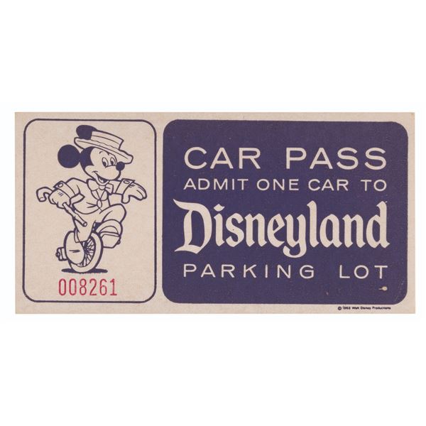 A 1968 Disneyland Car Pass.