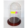 Image 1 : ANTIQUE GLASS DOME DISPLAY CASE WOOD BASE