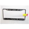 Image 1 : VINTAGE SALT LAKE PORSCHE LICENSE PLATE FRAME
