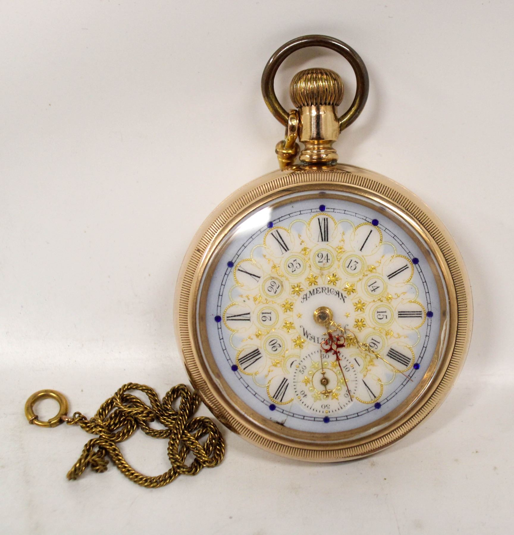 1800S AMERICAN WALTHAM FANCY DIAL POCKET WATCH