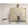 Image 1 : SILVER NECKLACE W BLUE STONE PENDANT