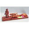 Image 1 : 1940S INUIT CARVED WOOD HUNTER SET