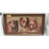 Image 1 : ANTIQUE 3 GRACES DOG PAINTING ON CANVAS