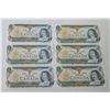 Image 1 : LOT 6 UNCIRC SEQUENTIAL CANADA $1 BILLS