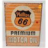 Image 1 : 12.5" X 16" PHILLIPS 66 PREMIUM MOTOR OIL SIGN