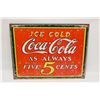 Image 1 : 16" X 12.5" COCA-COLA SIGN