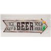 Image 1 : 24.5" X 8.5" ICE COLD BEER SIGN
