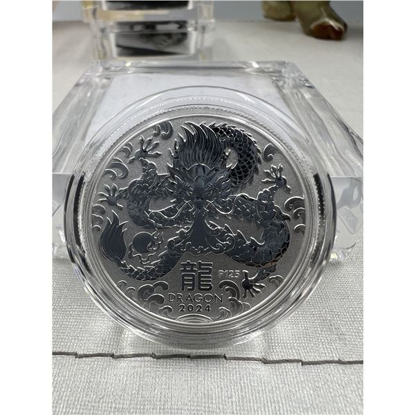 NEW 2024 1/2 oz AUSTRALIA DRAGON REVERSE PROOF 50 CENT SILVER COIN 1952-2022 UNC