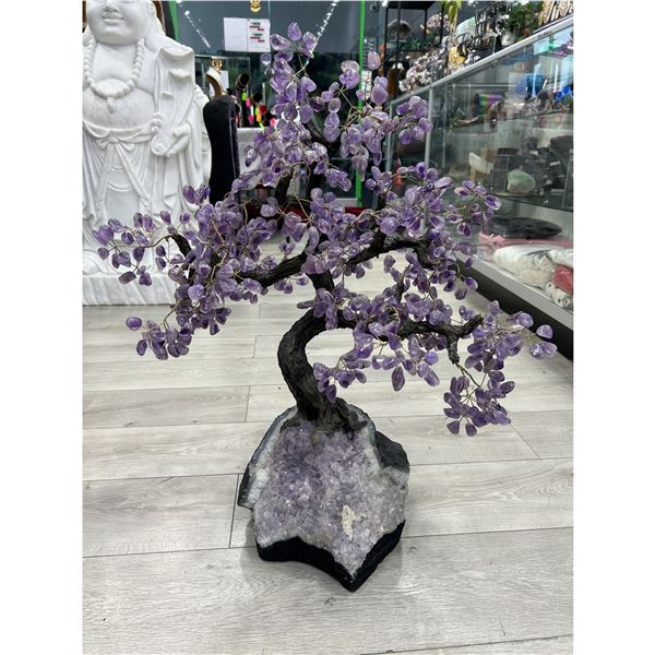 29 X 26 INCH  AMETHYST CRYSTAL TREE WITH AMETHYST BASE ( BRAZIL HANDMADE )