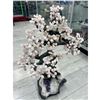 Image 2 : 29 X 21 INCH ROSE QUARTZ CRYSTAL TREE WITH AMETHYST BASE ( HANDMADE BRAZIL )